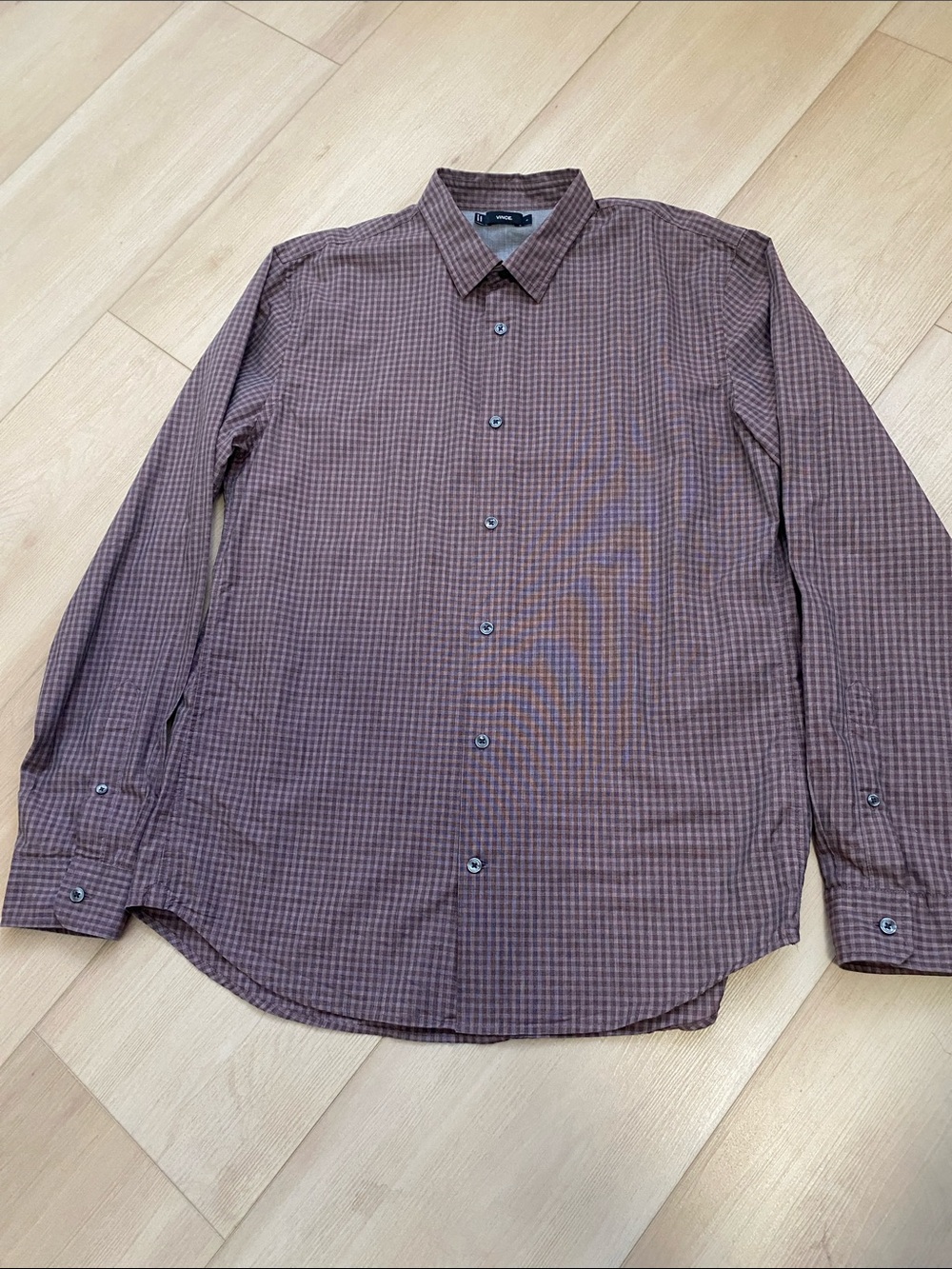 Men's Classic Vince Check Button-Up Shirt